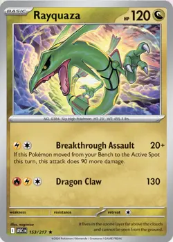Rayquaza 153/217 Pokemon ME: Ascended Heroes Holo Rare 2026 NM - Image 1
