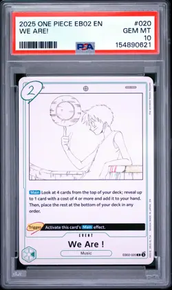 2025 One Piece EB02 EN #020 We Are! PSA 10 GEM MINT - Image 1