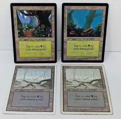 Beta & Unlimited 4 Card Land Lot - Magic The Gathering MTG - Forest & Swamp! - Image 2