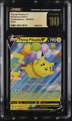 CGC 10 Flying Pikachu V 006/025 2021 Celebrations Pristine Pokemon Card - Image 1