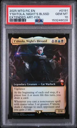 Pop 7 Y'SHTOLA, NIGHT'S BLESSED EXTENDED ART FOIL PSA10 MTG FINAL FANTASY 0191 - Image 1