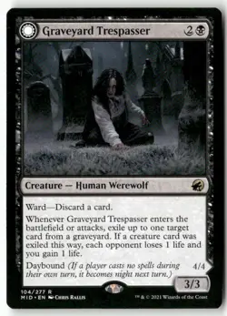 Graveyard Trespasser 104 Rare Innistrad: Midnight Hunt Magic: The Gathering NM - Image 1