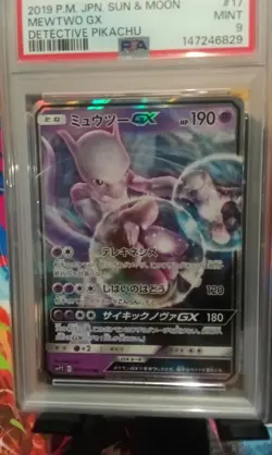 Pokemon Japanese Mewtwo GX 017/024 Detective Pikachu SMP2 PSA 9 - Image 1
