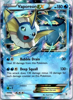 Vaporeon EX 24/83 Generations Pokemon TCG Holo EX Rare LP - Image 1
