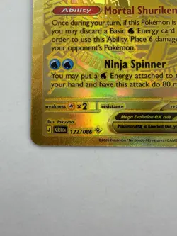 Nintendo Pokemon TCG Mega Greninja EX 122/086 English Secret Rare Holo Full Art - Image 5