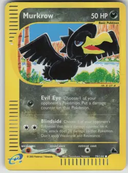 Pokemon TCG Murkrow Common Reverse Holo Skyridge 079/144 - Image 1