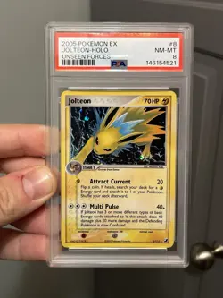 Jolteon PSA 8 Pokemon 2005 EX Unseen Forces 8/115 Rare Holo Swirl Low POP 115 - Image 4