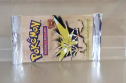 POKEMON FOSSIL BOOSTER PACK ZAPDOS FACTORY SEALED WOTC 1999 LONG CRIMP 1ol - Image 3