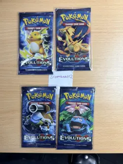 Pokemon XY Evolutions x4 Sealed Booster Packs - Full Art Set - Sealed & Sleeved - Image 1