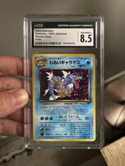 Dark Gyarados CGC 8.5 Pokemon WOTC 1997 Team Rocket Japanese #130 Holo Swirl - Image 1