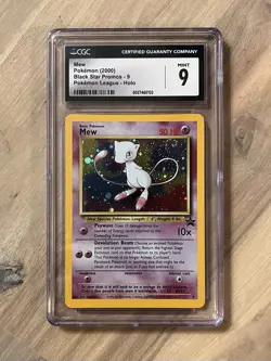 Mew CGC 9 Pokemon WOTC 2000 Black Star Promo Pokemon League Holo #9 Swirl - Image 1
