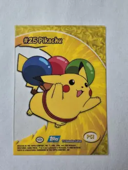 2000 Topps Pokemon Pikachu PC1 #25 TV Animation Clear Card NM - Image 2