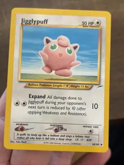 Jigglypuff 44/105 Neo Destiny Unlimited Uncommon Pokemon Card Yuka Morii LP - Image 1