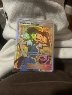 Pokemon Breeder Full Art Trainer Card 73/73 Sun & Moon Burning Shadows - Image 1