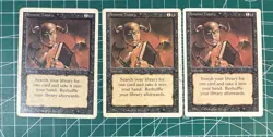4x Demonic Tutor Revised (3ED) Rare Regular ENG 2 x LP and 2 x MP - Image 1