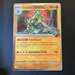 Team Rocket's Tyranitar 096/182 Pokemon Center Stamped Promo Destined Rivals NM - Image 1