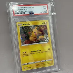 Pokemon - Holiday Calendar - Pikachu SWSH153 - 2022 Promo Holo - PSA 9 - Image 2