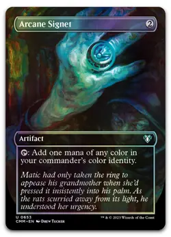 Arcane Signet (Borderless) #653 (Foil) (NM) Commander Masters CMM Magic MTG - Image 1