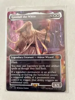MTG Gandalf the White *BORDERLESS* The Lord of the Rings 0442 NM - Image 1