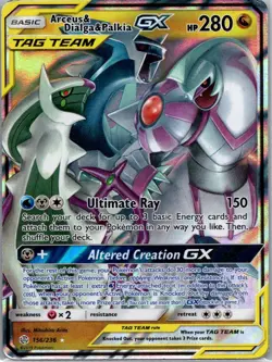 Arceus & Dialga & Palkia GX 156/236 Pokemon SM - Cosmic Eclipse -Ultra Rare- MP - Image 1
