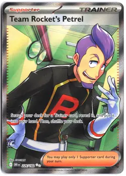Team Rocket's Petrel 226/182 Ultra Rare Destined Rivals Pokemon NM - Image 1