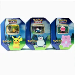 POKEMON GO TINS SET OF 3 FACTORY SEALED PIKACHU SNORLAX BLISSEY - Image 1