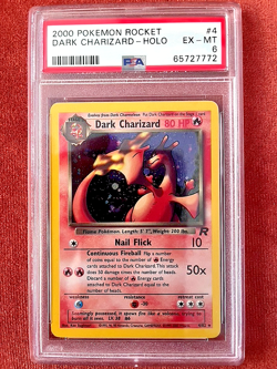 2000 Pokemon #4 Dark Charizard Rocket Holo PSA 6 - Image 1
