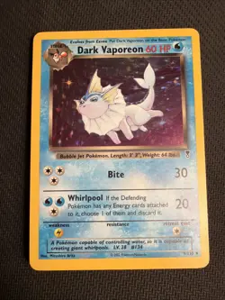 Dark Vaporeon 9/110 Legendary Collection Holo Pokemon - Image 1