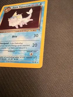 Dark Vaporeon 9/110 Legendary Collection Holo Pokemon - Image 5