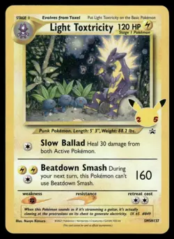 POKEMON LIGHT TOXTRICITY SWSH137 PROMO BLACK STAR COSMOS HOLO HD SWIRL NM - Image 2
