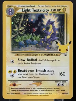 POKEMON LIGHT TOXTRICITY SWSH137 PROMO BLACK STAR COSMOS HOLO HD SWIRL NM - Image 4