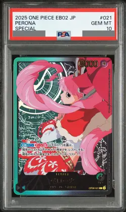 PSA 10 Perona OP06-021 L Special EB02 Anime 25th One Piece Card 2025 Japanese JP - Image 1