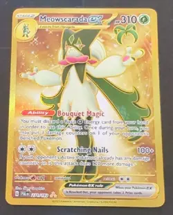 🔥 Pokemon SV Paldea Evolved Meowscarada ex 271 Hyper Secret Rare Gold card - Image 1