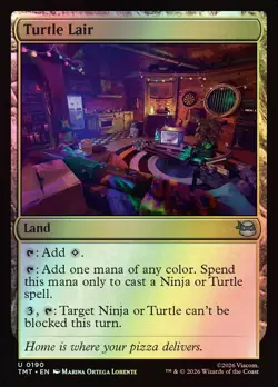 MTG Magic TMT TMNT - 1x FOIL EN NM 0190 U Turtle Lair - Image 1