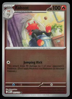 Raboot 027/132 Common Mega Evolution Pokemon Reverse Holo Near Mint - Image 1