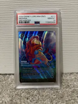 PSA 10 Disney Lorcana Shimmering Skies Mufasa Ruler of Pride Rock ENCHANTED - Image 1