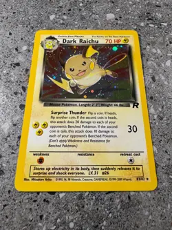 Pokemon TCG Cards Dark Raichu 83/82 Team Rocket Secret Rare Holo NM - Image 5