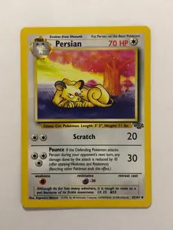 Pokemon Card Jungle Set Persian 42/64 Light Played - Image 1