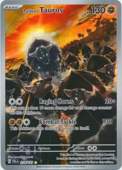 Paldean Tauros - 218/193 - Illustration Rare LP, English Pokemon Paldea Evolved - Image 1