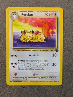 Pokemon Card 1999 PERSIAN Uncommon 42/64 Original Jungle Set Vintage NM - Image 1