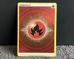 Fire Energy (2022 Unnumbered) Holo Brilliant Stars Pokemon TCG - Image 1