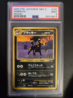 2000 Pokemon Japanese Neo 2 Promo Umbreon 197 PSA 9 MINT - Image 1