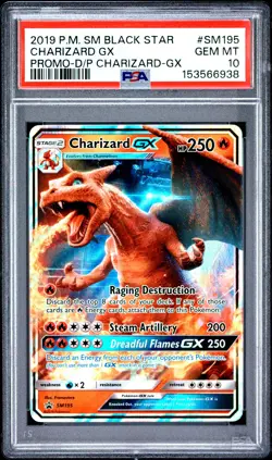 POKEMON CHARIZARD GX SM195/18 DETECTIVE PIKACHU CHARIZARD-GX 2019 PSA 10 - Image 1