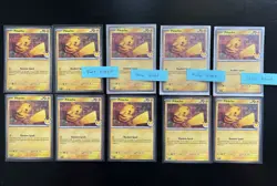 Lot of 10 Pikachu 051/162 Pokemon Day 2026 Stamped - Holo Bleed Swirl Error ✨ - Image 1