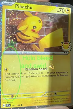 Lot of 10 Pikachu 051/162 Pokemon Day 2026 Stamped - Holo Bleed Swirl Error ✨ - Image 2