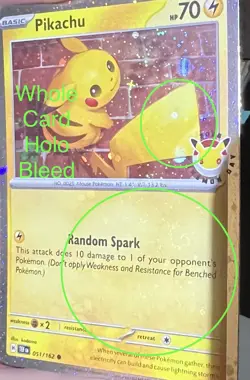 Lot of 10 Pikachu 051/162 Pokemon Day 2026 Stamped - Holo Bleed Swirl Error ✨ - Image 3