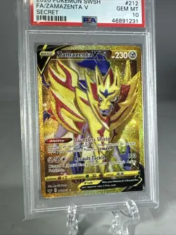 Zamazenta V GOLD SECRET RARE 212/202 Sword Shield Full Art PSA 10 GEM MINT T498 - Image 4
