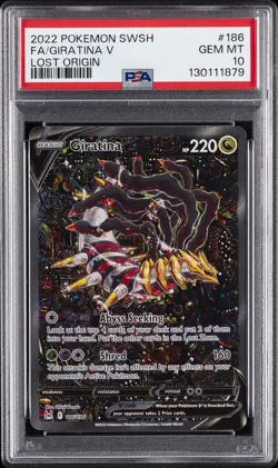 2022 POKEMON SWORD & SHIELD LOST ORIGIN #186 FULL ART/GIRATINA V PSA 10 - Image 1