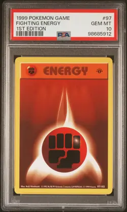 1999 POKEMON GAME 1ST EDITION #97 FIGHTING ENERGY PSA 10 - Image 1