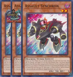Yugioh! 3x Assault Synchron MP25-EN450 Common 1st Ed NM - Image 1